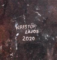 Kristóf Lajos (1958-2023): Fej. Aranyozott gipsz. jelzett Sérült 40 cm