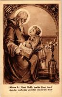 Szent Gellért tanítja Szent Imrét. Készüljetek a Szent Imre Év méltó megünneplésére! 1030-1930 / Saint Gerard with Saint Emeric of Hungary s: Márton L. (gyűrődés / crease)