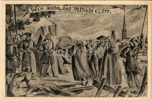 Bécs hódolása Mátyás előtt. Mátyás király 500 éves jubileuma 1943. Farkas könyvkiadó s: Szőts (apró szakadás / tiny tear)
