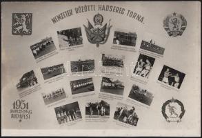 1951 Nemzetek Közötti Hadsereg Torna, fotó, felületén törésnyomok, 20×30 cm