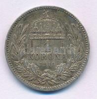 1915KB 1K Ag "Ferenc József" T:XF,VF patina Adamo K5.1