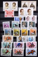 Magyar és külföldi bélyegek vegyesen 2 db A4, 6 db közepes és 3 db kis berakóban, bennük sorok, blok...