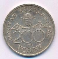 1992. 200Ft Ag "MNB" T:AU,XF patina Adamo F13