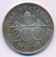 1992. 200Ft Ag "MNB" T:AU,XF patina Adamo F13