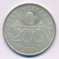 1993. 200Ft Ag "MNB" T:XF patina Adamo F13