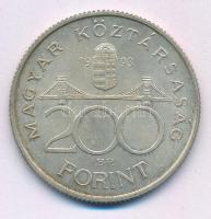 1993. 200Ft Ag "MNB" T:XF patina Adamo F13