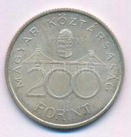 1993. 200Ft Ag "MNB" T:XF patina Adamo F13