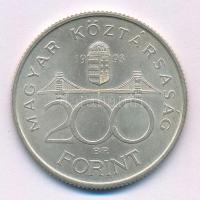 1993. 200Ft Ag "MNB" T:XF patina Adamo F13