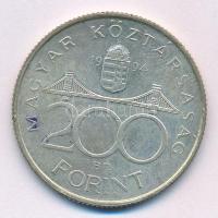 1994. 200Ft Ag "Deák" T:XF patina Adamo F13.1