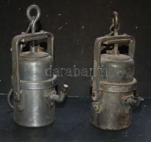 Régi bányászlámpa 25cm magas-2db / Miner-lamps 2 pieces