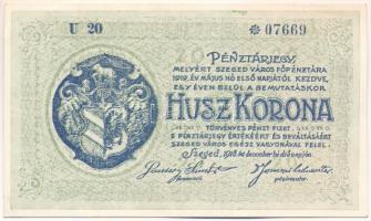 Szeged 1918. 20K "U20 07669" hamis T:AU,XF