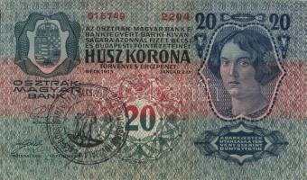 1913 20K "Bacsalmás" + 1917 20K "Bodrog" + 1917. 20K "Zenta Város" fel...