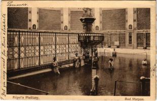 1925 Pöstyén, Piestany; fürdő, belső / spa, bathhouse interior - képeslapfüzetből / from postcard booklet (ragasztónyom / glue marks)