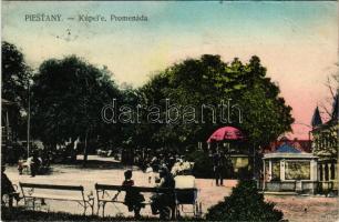 Pöstyén, Piestany; Kúpele promenáda / Fürdő sétány / spa promenade (lyuk / pinhole)
