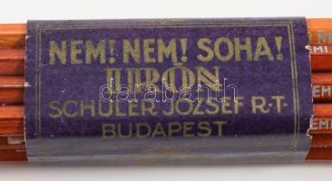 Nem! Nem! Soha! Iron, Schuler József RT Budapest irredenta nemzeti színű ceruza készlet, eredeti bon...