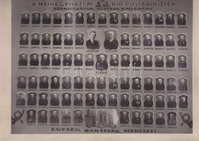 A Nyíregyházi Magyar Királyi Postaaltisztek tablóképe a székház avatásának emlékére 33x25 cm