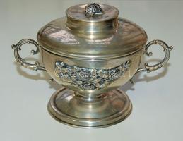 Század eleji diannás ezüst cukortartó / cca 1900 silver sugar-holder 278g 12x17cm