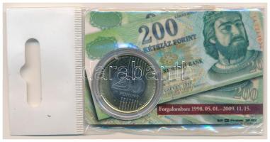 2009. 200Ft elsőnapi veret sorszámozott plasztikkártyán "08399" T:UNC
