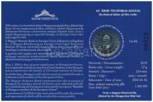 2004. 50Ft Cu-Ni "Európai Uniós csatlakozás" elsőnapi veret alacsonyabb, "08019"...