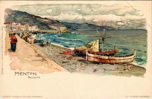 Menton, Scirocco. Schmidt-Staub / beach. litho s: Manuel Wielandt (EB)