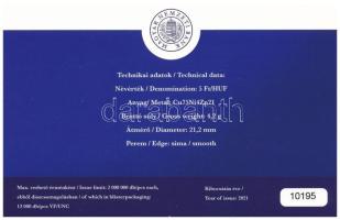 2021. 5Ft Cu-Ni-Zn "75 éves a Forint" első napi veret (6xklf) sorszámozott emléklapon &quo...