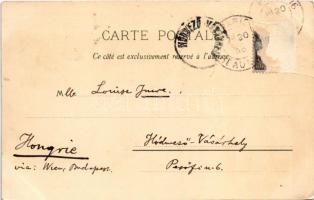 1899 Paris, Palais du Louvre, La Cour du Carroussel, Monument de Gambetta. Editeurs Seughol &amp...