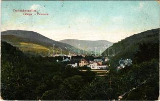 1911 Trencsénteplic, Trencianske Teplice; látkép. Wertheim Zsigmond kiadása / general view (kopott sarkak / worn corners)