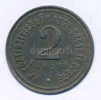 1920 k. 2K "BP. Köztisztviselők Fogy. Szövetkezete" Fe lemez szükségpénz T:XF