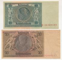Német Birodalom / Weimari Köztársaság 1929. 10M "E 26309195" + 20M "M 32860117" ...