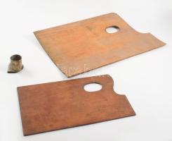 2 db régi festő paletta 23, 33 cm