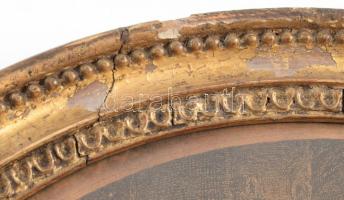 Biedermeier metszet régi keretben. XIX. sz. d: 37 cm