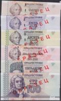 Transnistria 2007. 1-100R 6db klf "MINTA" felülnyomásos bankjegy T:I R!