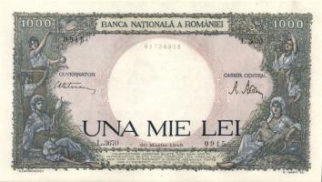 Románia 1945. 1000L (2x) T:I-