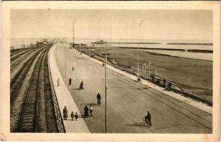 1934 Venezia, Venice; Nuovo Ponte sulla Laguna. Foto Giacomelli / bridge, lagoon, railway (EK)