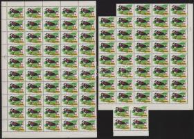 1961 Madarak 60f érték 90-es ívdarabban, benne "a madár lábánál a szürke szín hiányzik" té...