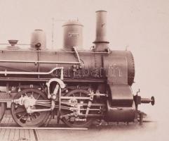 Ca 1900 MÁV 3142 mozdony, lokomotív nagyméretű fotója kartonon / Hungarian Railways Locomotive, larg...