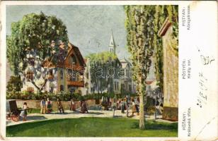 1917 Pöstyén, Piestany; Király sor / Královská trída / Königstrasse / street (EB)