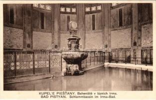 Pöstyén, Piestany; Baheniste v lázních Irma / Schlammbasin im Irma-bad / Irma iszapfürdő. Hilda Herzog kiadása / mud bath, spa, interior