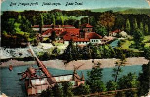 Pöstyén, Piestany; Fürdő sziget / Bade-Insel / spa (EM)