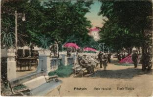 1916 Pöstyén, Piestany; Park részlet. Kohn Bernát kiadása / spa park (fa)