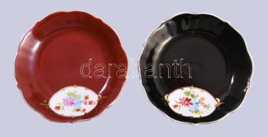 Aquincum mokkás csésze készlet 6+6 db alj, 5+5 db csésze. Kézzel festett, jelzett, hibátlan