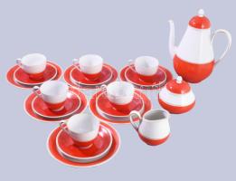 Volkstedt retro kévés készlet 6 személyes komplett, hibátlan + 6 db süteményes tányér