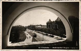 1940 Chisinau, Kisinyov, Kisjenő, Kichineff; Bulevardul Regele Carol II / boulevard (gyűrődéek / creases)