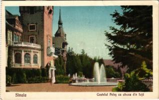 1932 Sinaia, Szinaja; Castelul Peles cu abuzu din fata / castle, fountain (EK)