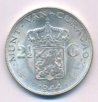 Curacao 1944D 2 1/2G Ag "Vilma" T:XF Curacao 1944D 2 1/2 Gulden Ag "Wilhelmina" C:XF Krause KM#46