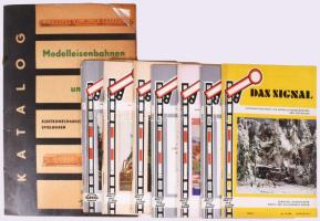 ca 1966 Das Signal c. modellvasút magazin 7 db száma + Elektomechanische Spielwaren modellvasút katalógus