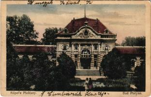 Pöstyén, Piestany; Ferenc József fürdő / spa, bathhouse (gyűrődés / crease)