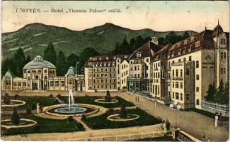 1913 Pöstyén, Piestany; Hotel Thermia Palace szálloda. W.L. Bp. 1411. / spa hotel (ragasztónyom / glue marks)