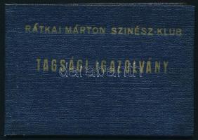 1955 Rátkai Márton színészklub tagsági igazolvány