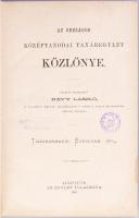 3 db pedagógia témájú kiadvány: Az Országos Középtanodai Tanáregylet Közlönye. XIII. évfolyam 1880. ...